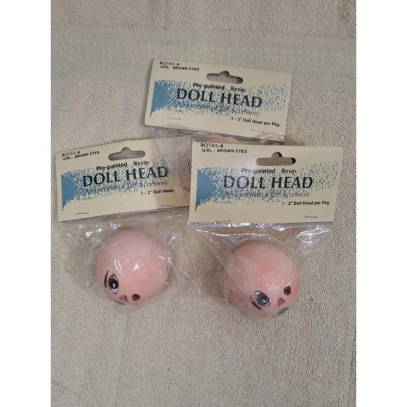 Wangs Other - NWT, Lot Of 3,Pre Painted Resin doll heads 2" Wangs Int. BQ565F Doll Making Part